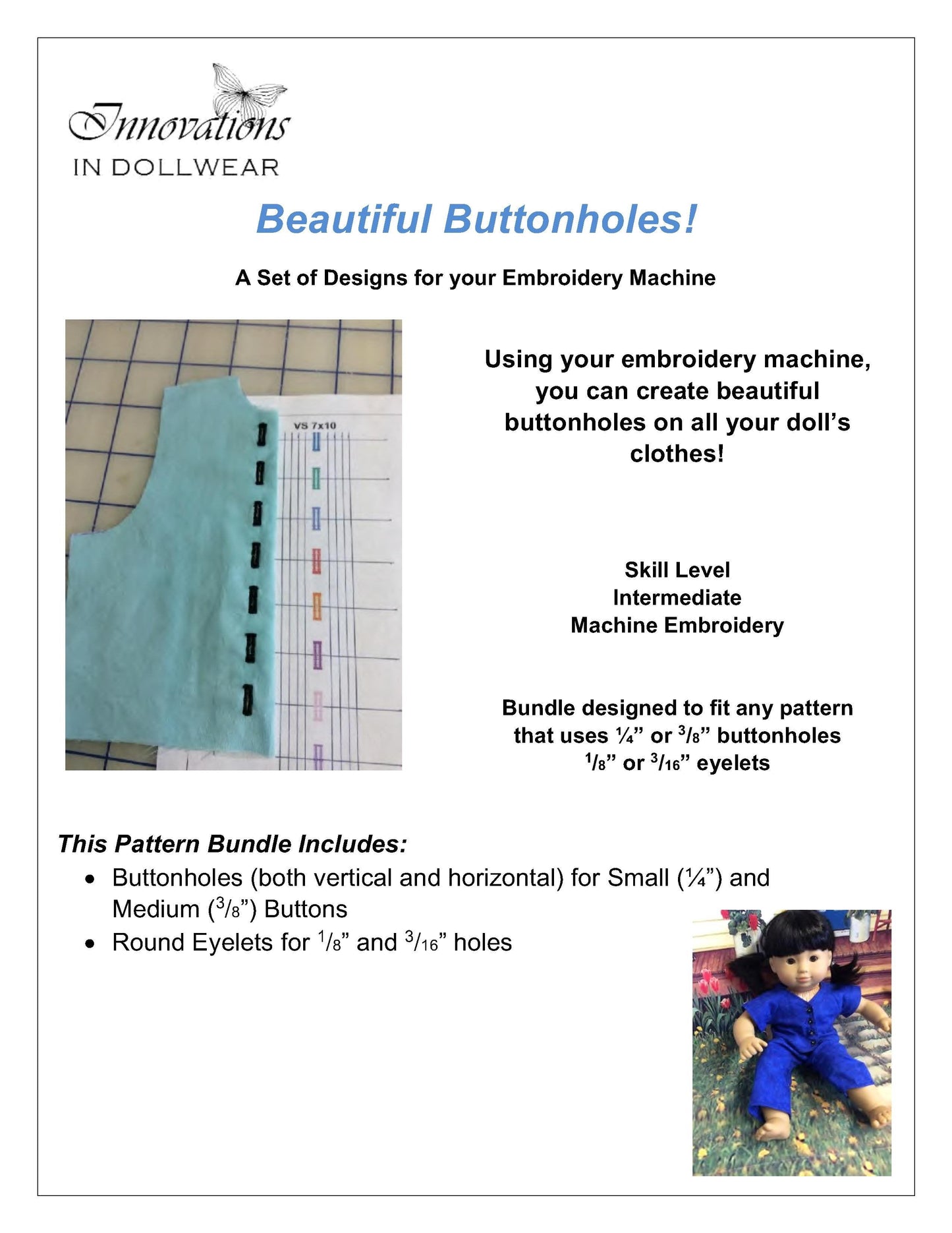 Beautiful Buttonholes! Bundle Machine Embroidery Design
