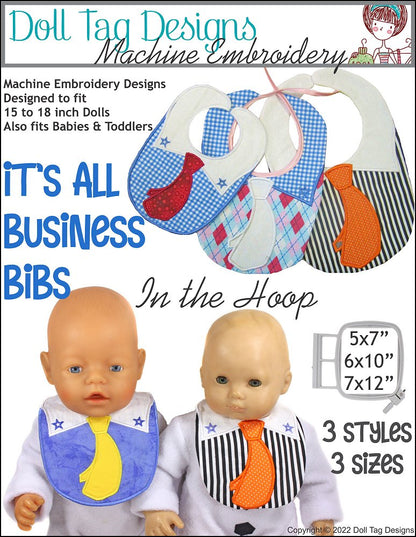 It's All Business Bibs Machine Embroidery Designs