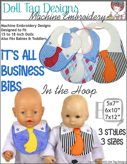 It's All Business Bibs Machine Embroidery Designs