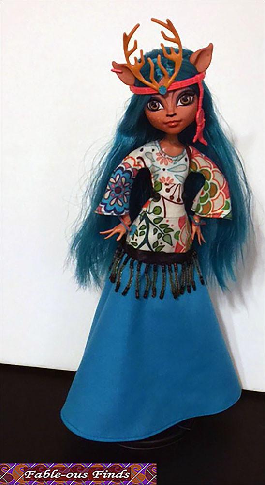 Bohemian Beauty Maxi Dress and Floppy Hat Pattern for Monster High Dolls