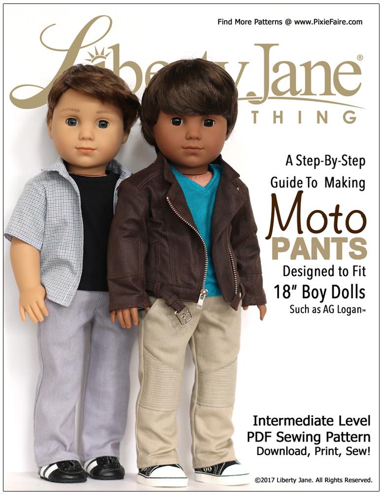 Boy Doll Moto Pants 18” Doll Clothes Pattern