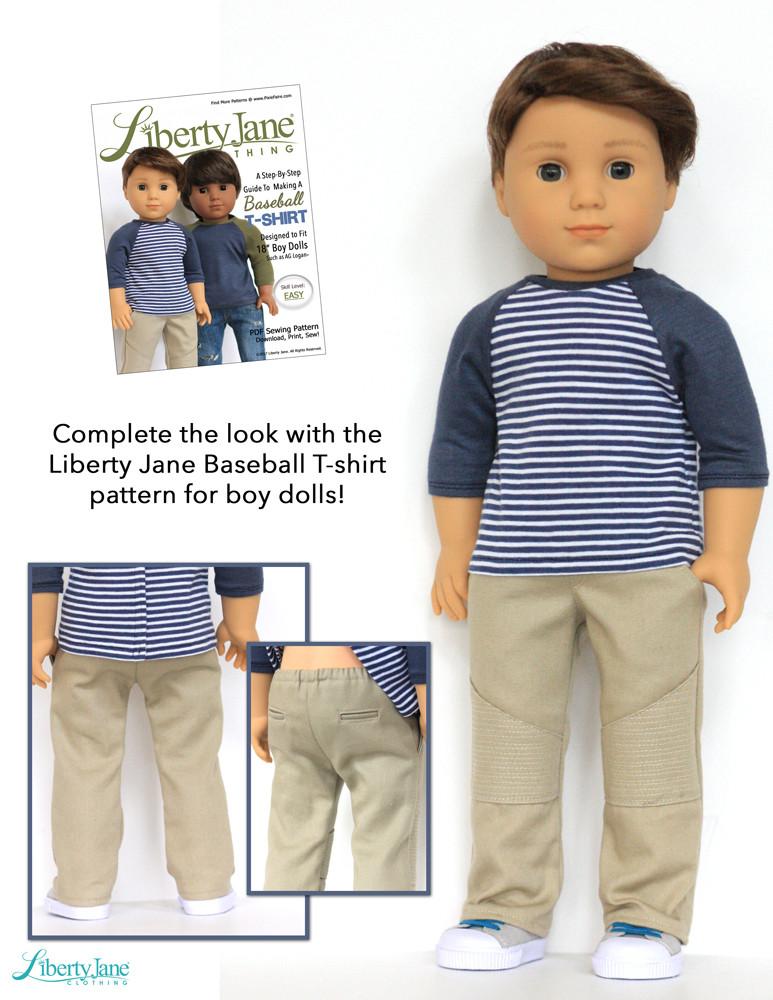Boy Doll Moto Pants 18” Doll Clothes Pattern