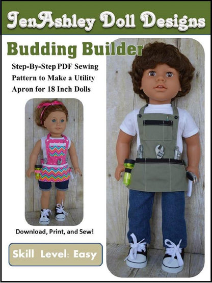 Budding Builder Utility Apron 18" Doll Clothes