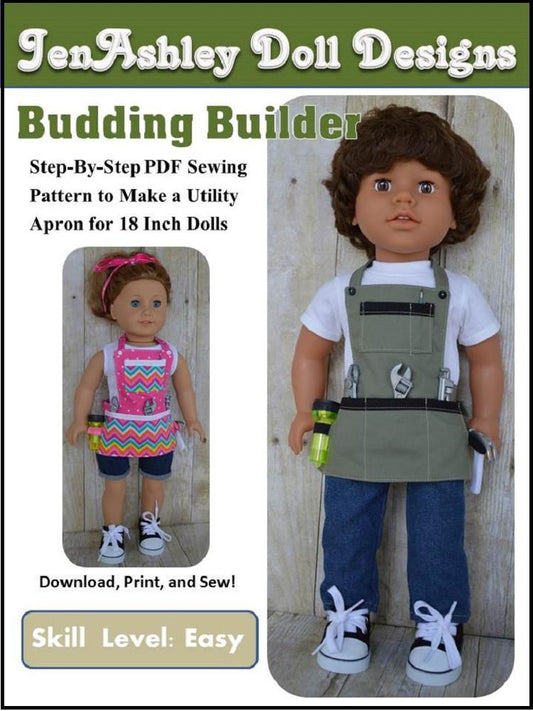 Budding Builder Utility Apron 18" Doll Clothes
