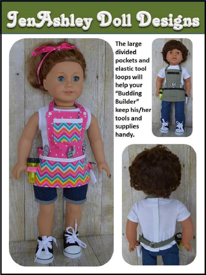 Budding Builder Utility Apron 18" Doll Clothes