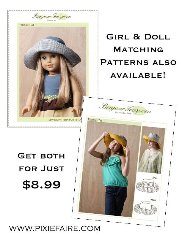 Phoebe Hat 18" Doll Clothes Pattern