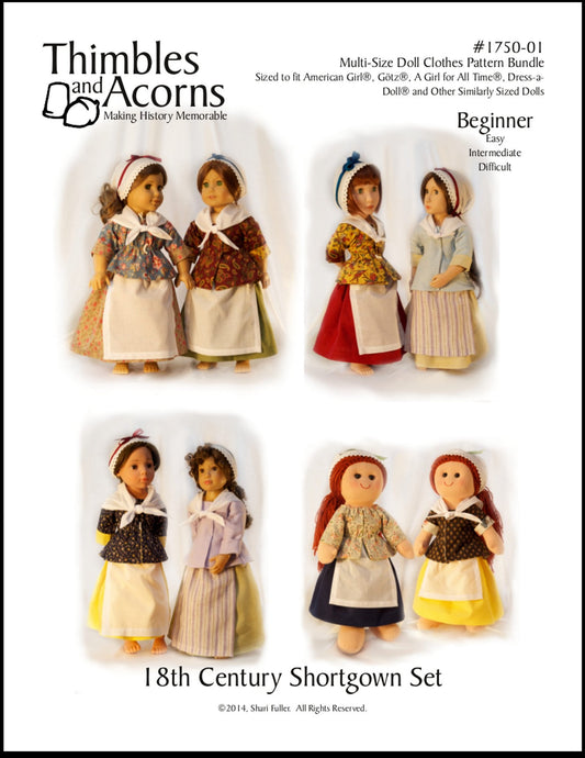 18th Century Shortgown Set Bundle Size Doll Clothes Pattern