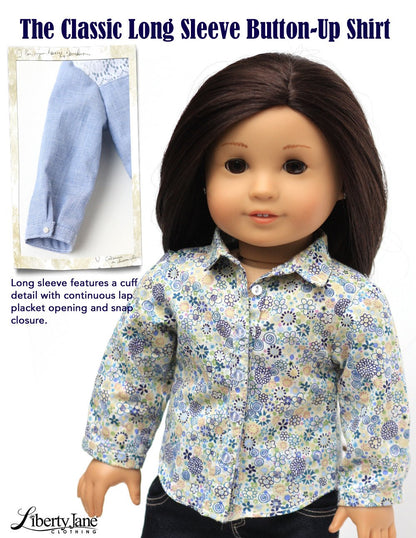 Button Up Shirt Bundle for Girls and Boys 18" Doll Clothes Pattern