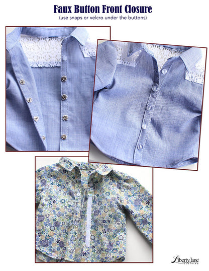 Button Up Shirt Bundle for Girls and Boys 18" Doll Clothes Pattern