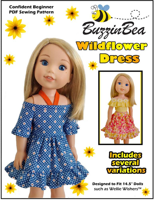 Wildflower Dress 14.5" Doll Clothes Pattern