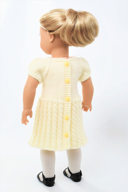 Cheerful Cables Knit Dress 18" Doll Clothes Knitting Pattern