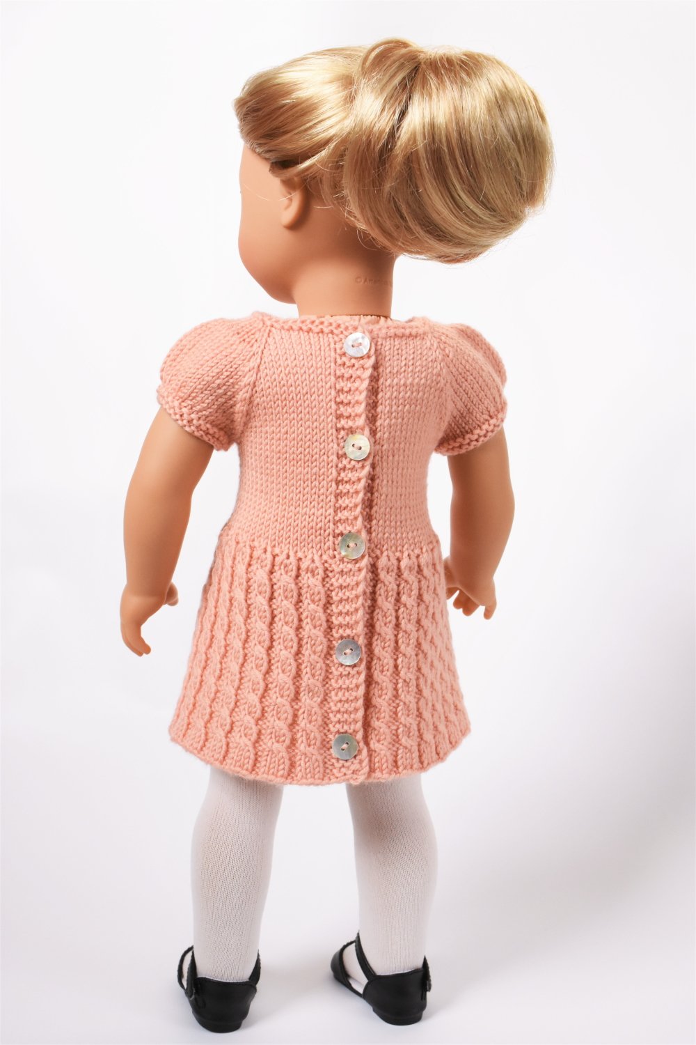 Cheerful Cables Knit Dress 18" Doll Clothes Knitting Pattern