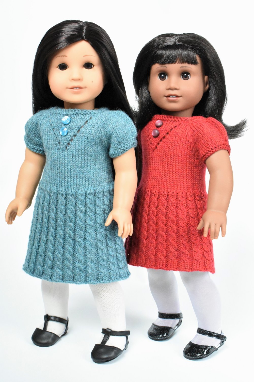 Cheerful Cables Knit Dress 18" Doll Clothes Knitting Pattern