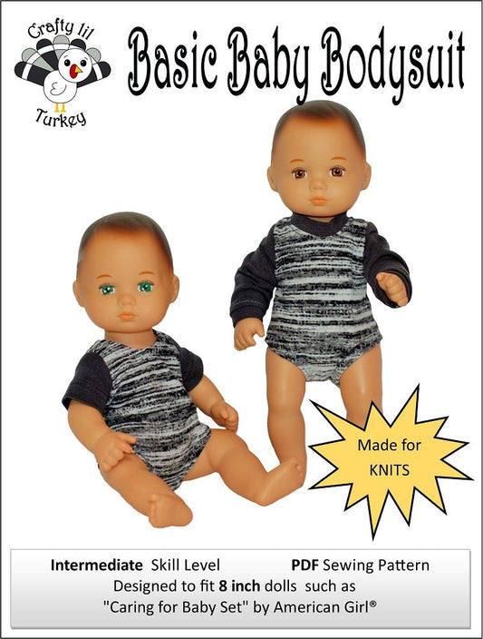 Basic Baby Bodysuit 8" Baby Doll Clothes Pattern
