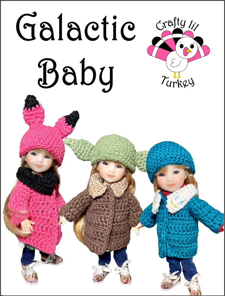 Galactic Baby 8" Doll Clothes Crochet Pattern for 8 inch BJD Dolls such as Ten Ping and Mini Sara