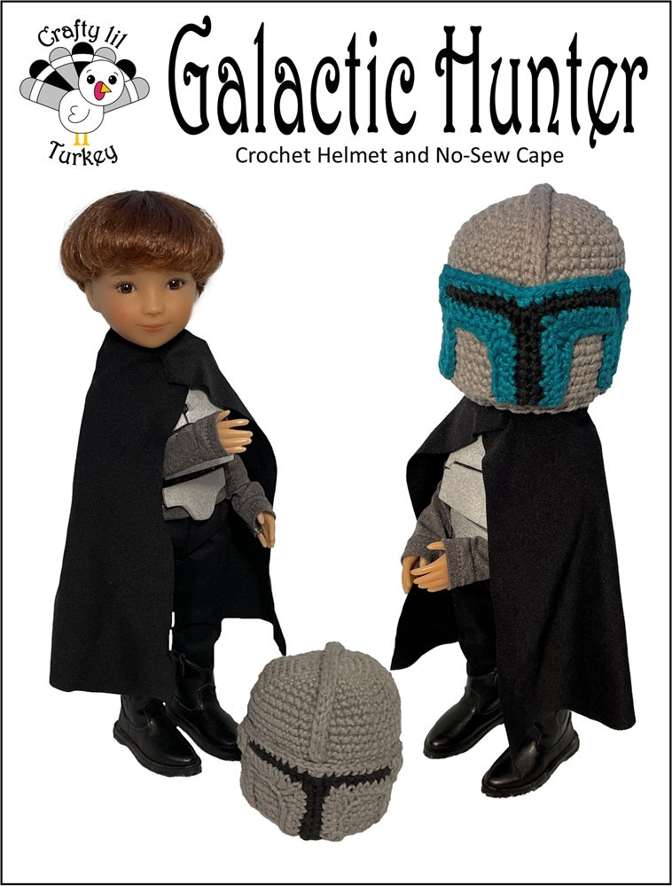 Galactic Hunter: Helmet and No Sew Cape Crochet Pattern For 12" Siblies Dolls
