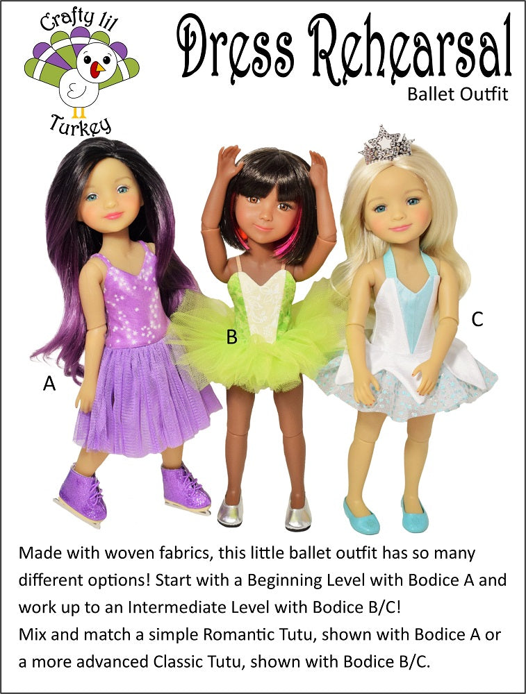 Dress Rehearsal Pattern For 15" Ruby Red Fashion Friends Dolls