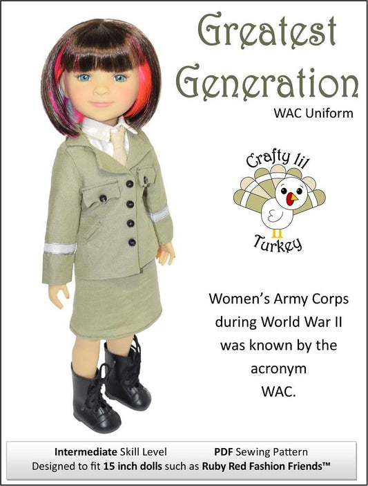 Greatest Generation: WAC Uniform Pattern For 15" Ruby Red Fashion Friends Dolls