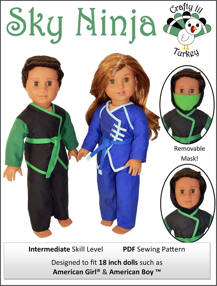 Sky Ninja 18" Doll Clothes Pattern