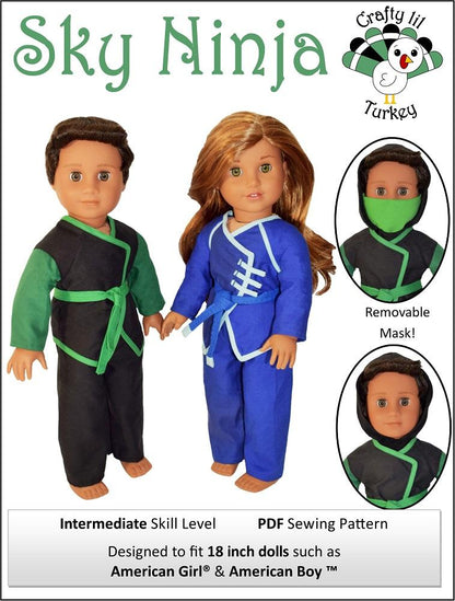 Sky Ninja 18" Doll Clothes Pattern