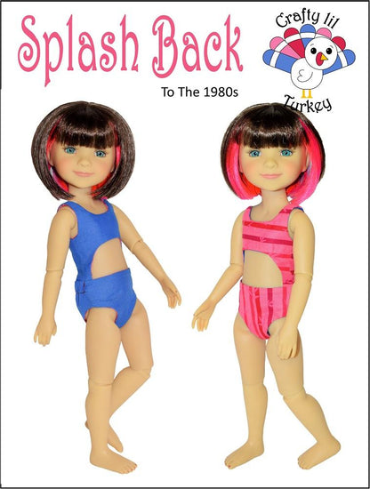 Splash Back To The 1980s Swimsuit Pattern For 15" Ruby Red Fashion Friends Dolls