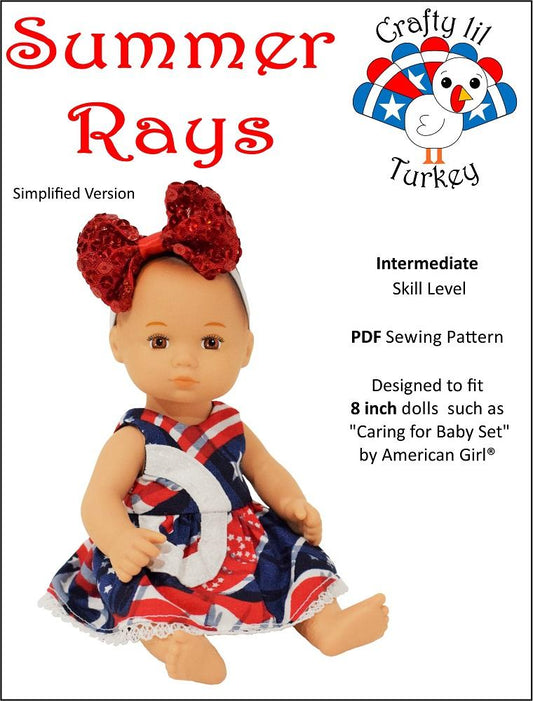 Summer Rays Dress Pattern For 8" Baby Dolls