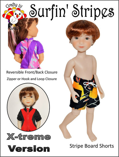 Surfin' Stripes Pattern for 12" Siblies Dolls