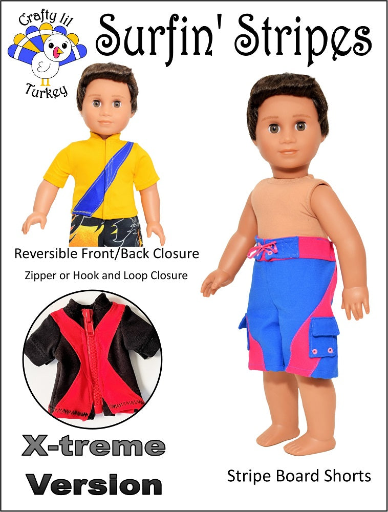 Surfin' Stripes 18" Doll Clothes Pattern