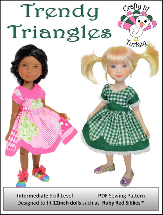 Trendy Triangles: Summer Dress Pattern For 12" Siblies Dolls