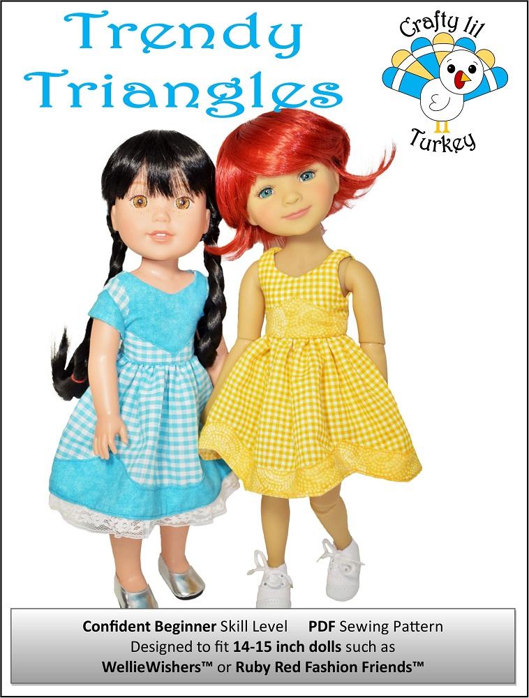 Trendy Triangles: Summer Dress 14-15" Doll Clothes Pattern