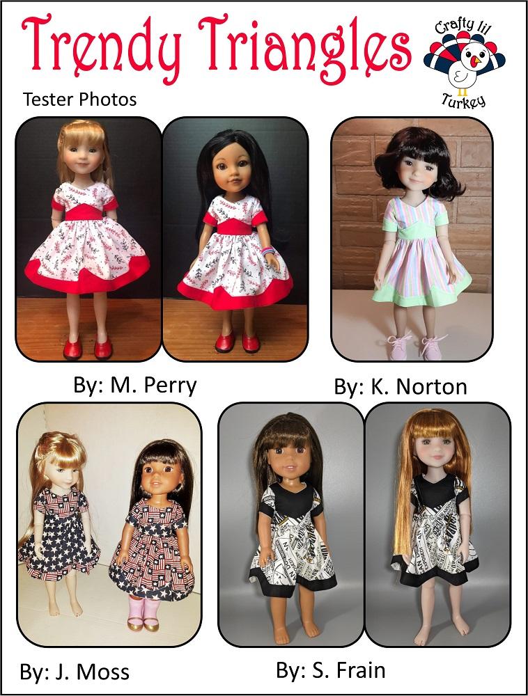 Trendy Triangles: Summer Dress 14-15" Doll Clothes Pattern