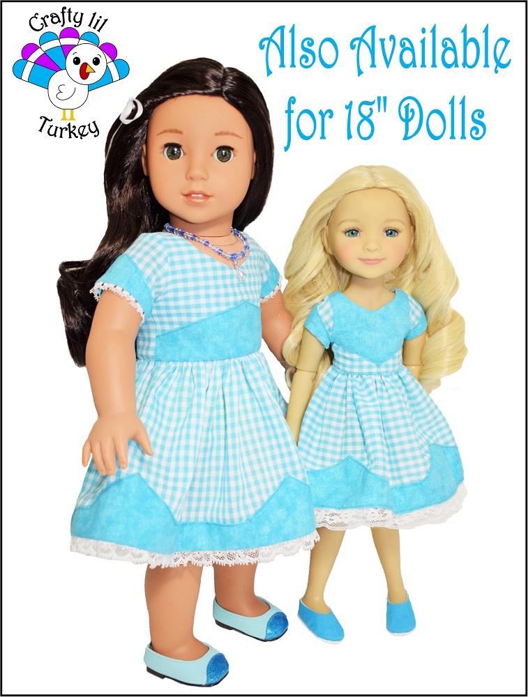 Trendy Triangles: Summer Dress 14-15" Doll Clothes Pattern