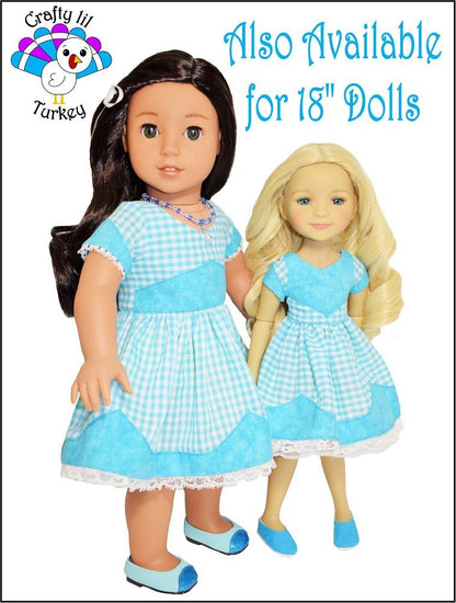 Trendy Triangles: Summer Dress 14-15" Doll Clothes Pattern