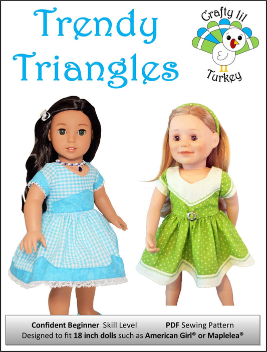 Trendy Triangles: Summer Dress 18" Doll Clothes Pattern