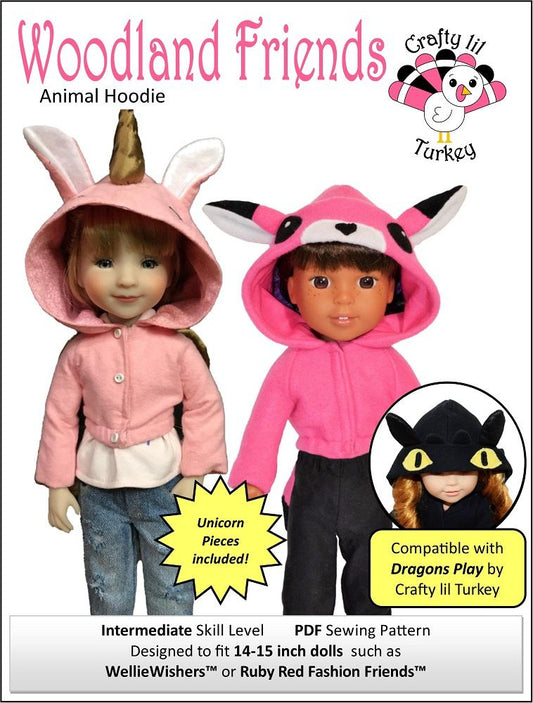 Woodland Friends 14-15" Doll Clothes Pattern