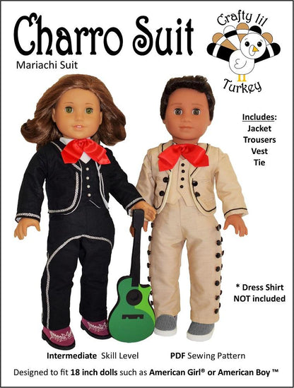 Charro Suit 18" Doll Clothes Pattern