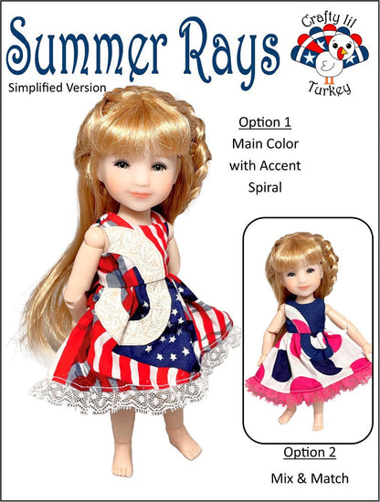 Summer Rays Dress Pattern For 8" BJD Dolls such as Ten Ping and Mini Sara