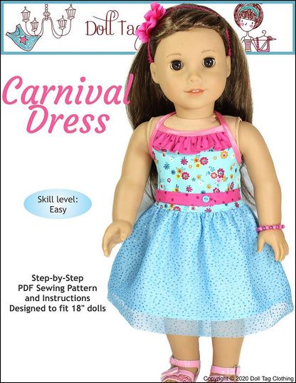 Carnival Dress 18" Doll Clothes Pattern