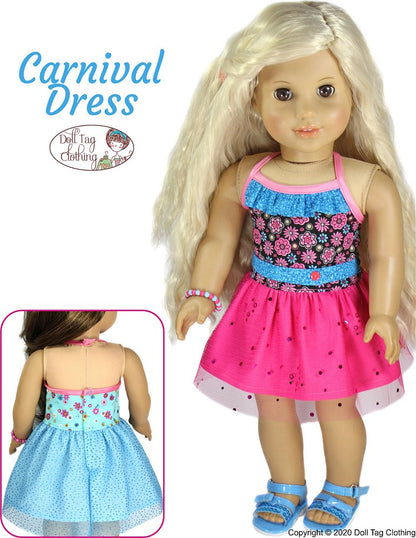 Carnival Dress 18" Doll Clothes Pattern