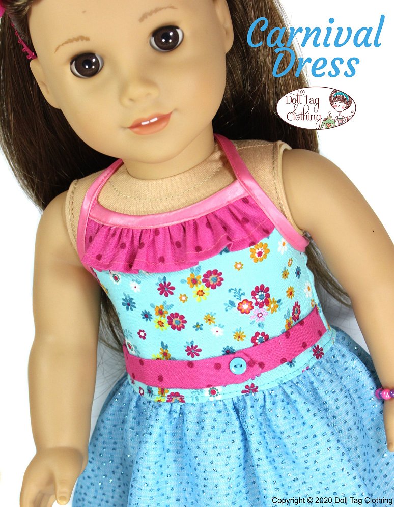 Carnival Dress 18" Doll Clothes Pattern