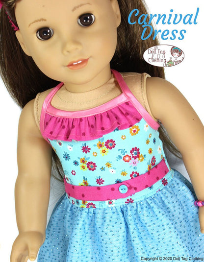 Carnival Dress 18" Doll Clothes Pattern