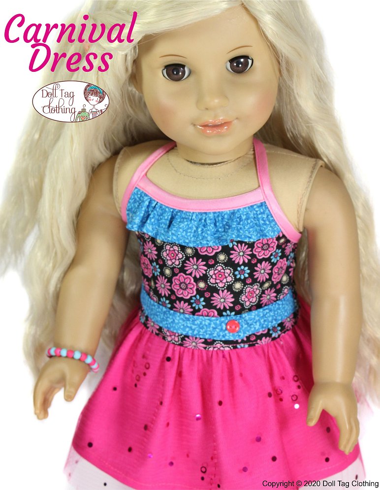 Carnival Dress 18" Doll Clothes Pattern