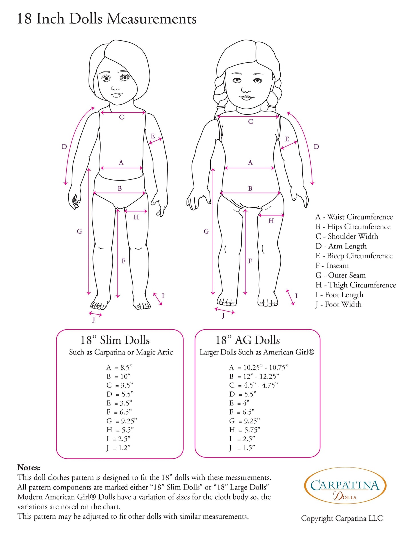 Japanese Kimono and Obi Sash Multi-sized Pattern for Regular and Slim 18" Dolls