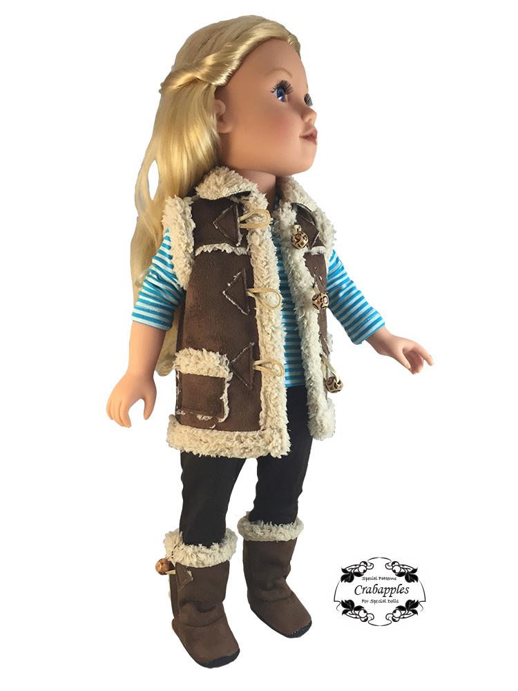 Chilly Morning Vest, Hat and Boot Bundle Pattern for Journey Girls Dolls