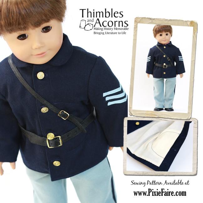1860 Civil War Uniform 18" Doll Clothes Pattern