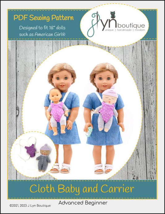 Baby Carrier and Cloth Baby Doll Pattern Fits 8" Baby Dolls