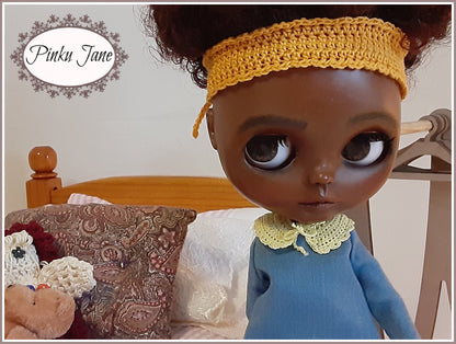 Collar, Headbands, & Bags Crochet Pattern For 12" Blythe Dolls