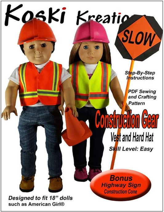Construction Gear 18" Doll Clothes Pattern