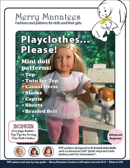 Playclothes, Please! Pattern For Mini Dolls