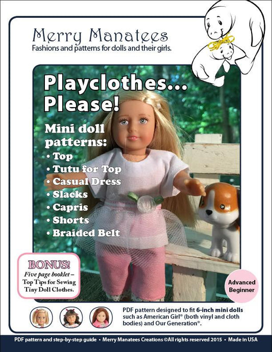 Playclothes, Please! Pattern For Mini Dolls